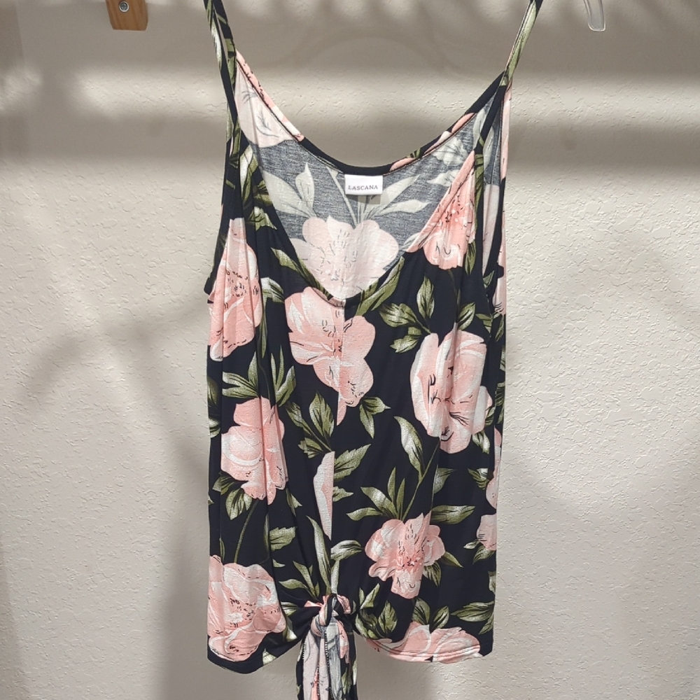 Elegant Floral Camisole with Tie Front